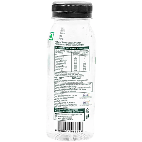 Pluckk Cold Pressed Coconut Water with Malai Chunks 200ml