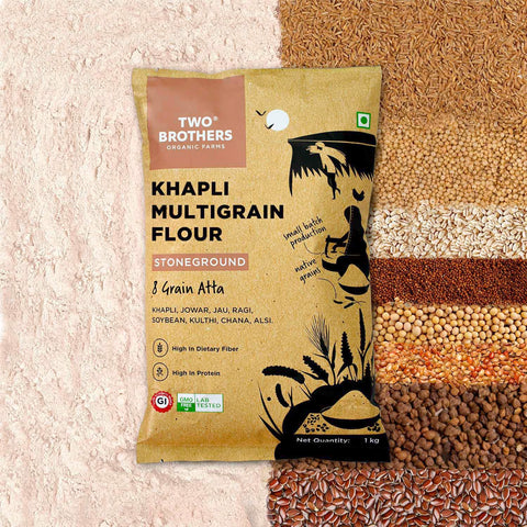 Khapli Multigrain Atta (5kg)| 8 Super Grains Flour Mix | High Fibre & High Protein | Low GI Atta