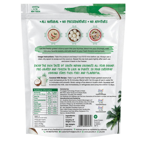Pluckk Grated Coconut 200g