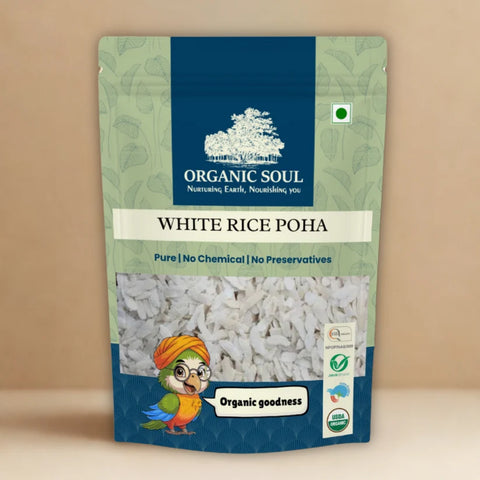 Organic Soul Organic White Rice Poha – Unpolished | 500 g