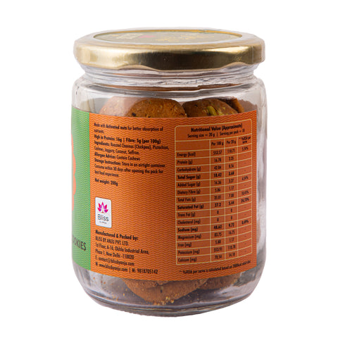 Channa Sattu Pistachio Protein Cookies with Saffron