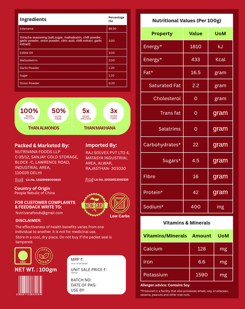 Roasted Edamame - Sriracha