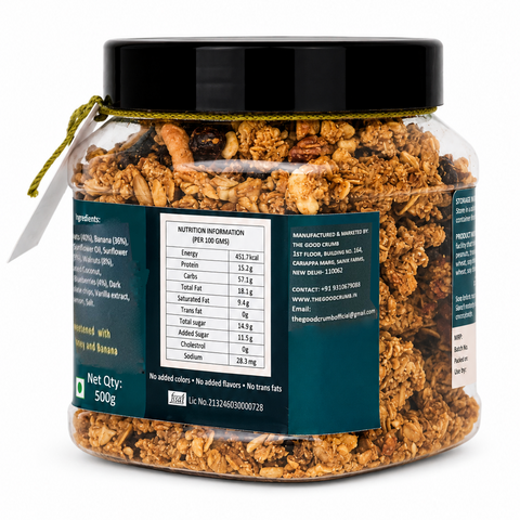 Banana Blueberry Walnut Granola I Gluten-free I No refined sugar