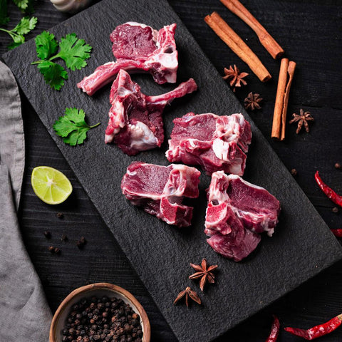 ZRESH Frozen Goat Meat Curry Cut (6-8 piece)