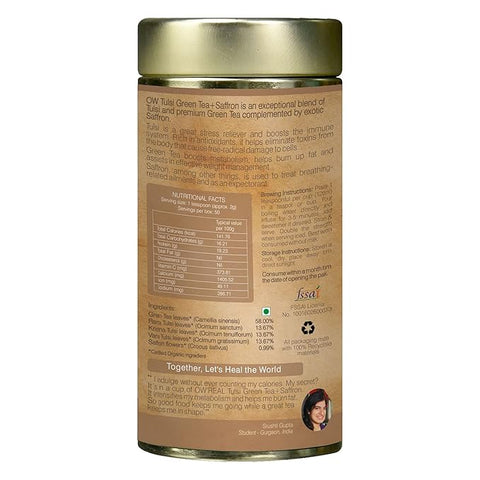 Tulsi Green Tea + Saffron (Tin) (Certified Organic)