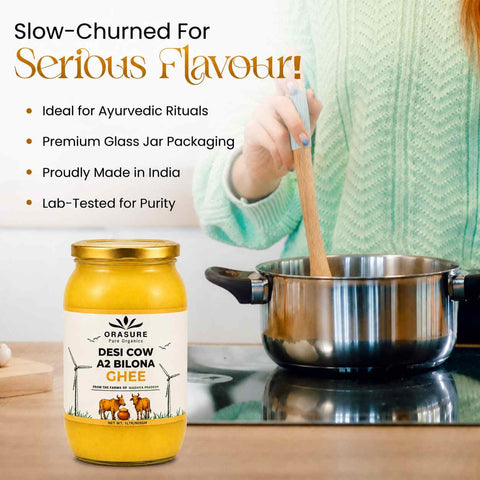 Orasure Organics A2 Desi Cow Ghee 1L