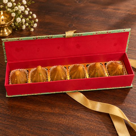 Besan Modak - 6 Pcs Box (Delivered Separately Next Day)