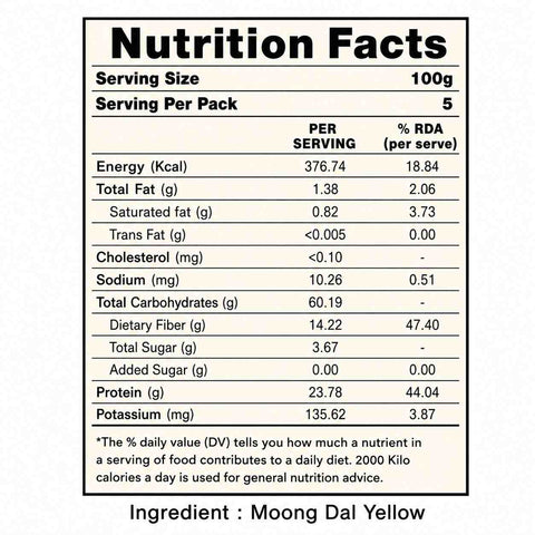 Orasure Organics Moong Dal Split (Yellow)