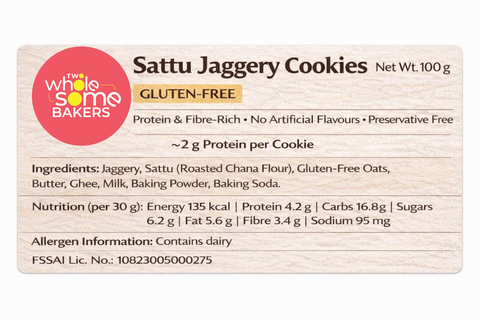 Sattu - Ghee & Jaggery Cookies (gluten-free)