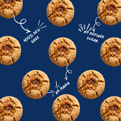 Desi Ghee Gur Atta Biscuits | Whole Wheat Jaggery Cookies | No Maida, No Refined Sugar