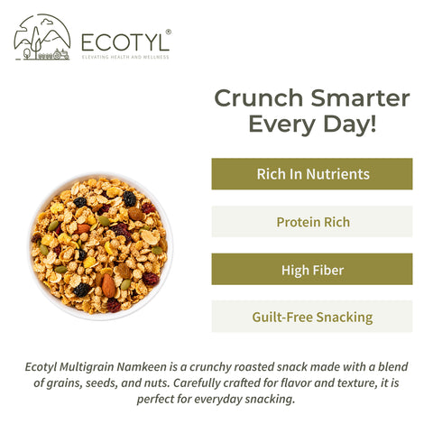 Ecotyl Multigrain Namkeen | Roasted Snack | Seeds & Nuts Mix | 300g