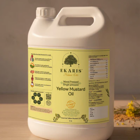 Wood Pressed Yellow Mustard Oil - 5 Liter