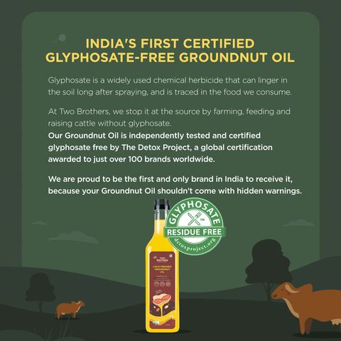 Groundnut Oil 1L India's Only Certified Glyphosate Free Cold Pressed Kacchi Ghani Oil