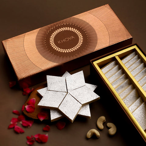 Assorted Kaju Katli Box Rose & Chocolate (Delivered Separately)