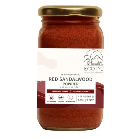 Ecotyl Red Sandalwood Powder | Natural Skin Brightener | Anti-Acne| Ayurvedic Skincare |100g