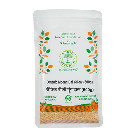 Vedic Kitchen Organic Moong Dal Yellow (Certified Organic) (Pack of 3)