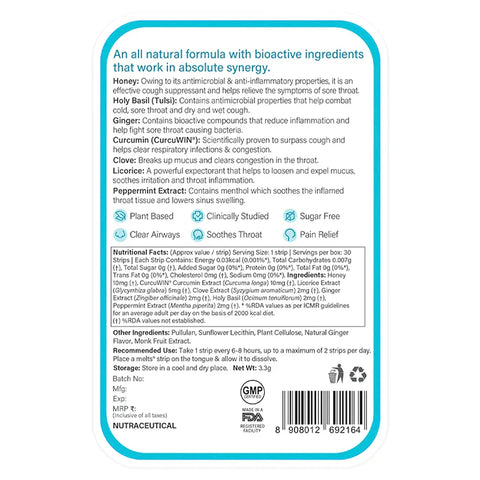 Wellbeing Nutrition Throat Relief 3.3g