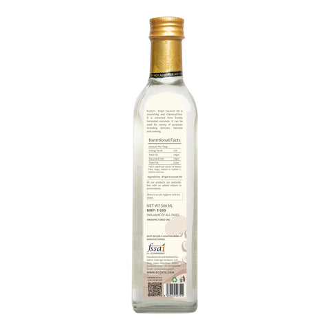 Ecotyl Virgin Coconut Oil | Tropical Goodness | Suitable for Cooking | 500ml