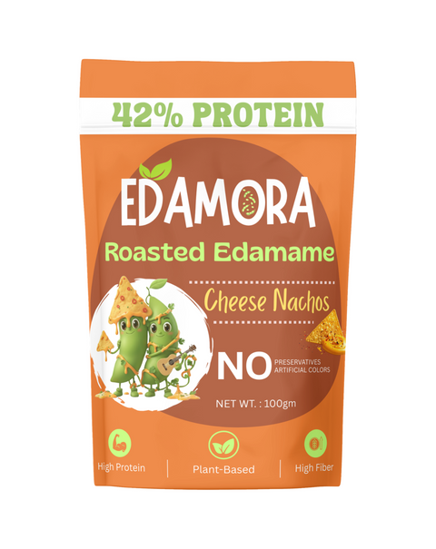 Roasted Edamame - Cheese Nachos