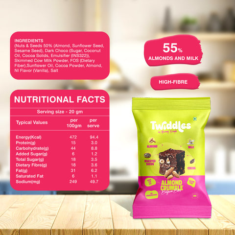 Twiddles Almond Crumble Bite 20grams each pack