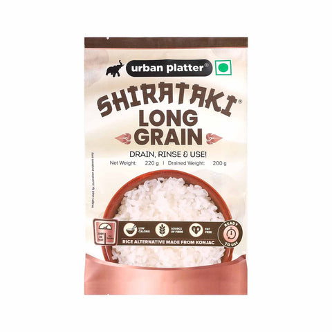 Urban Platter Shirataki Long-Grain Rice, 220g (Keto-friendly, Low-Carb, Low-Calories, Fat-free, Gluten-free, Konjac Miracle Rice)