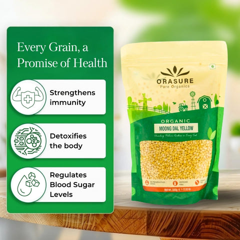 Orasure Organics Moong Dal Split (Yellow)