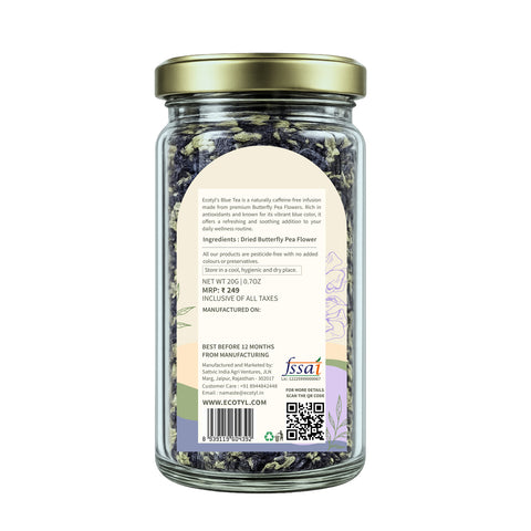 Ecotyl Blue Tea | Dried Butterfly Pea Flowers | Herbal Tea | 20g