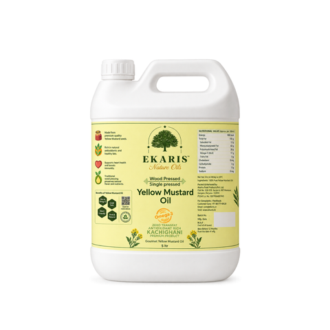 Wood Pressed Yellow Mustard Oil - 5 Liter