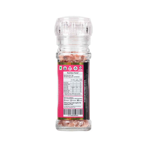 Urban Platter Pink Himalayan Rock Salt Grinder, 100g (Unrefined | Additive Free | Sendha Salt | Convenient Grinder Bottle)