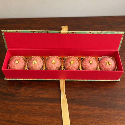 Gulabi Mithas- Rose Gulkand Laddoos (Delivered Next Day separately)