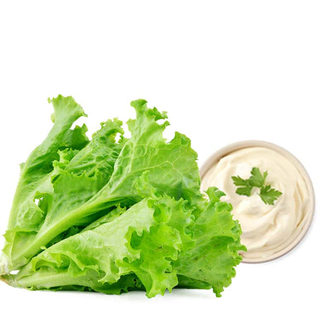 Green Lettuce With Salad Dressing (Hydroponically Grown)