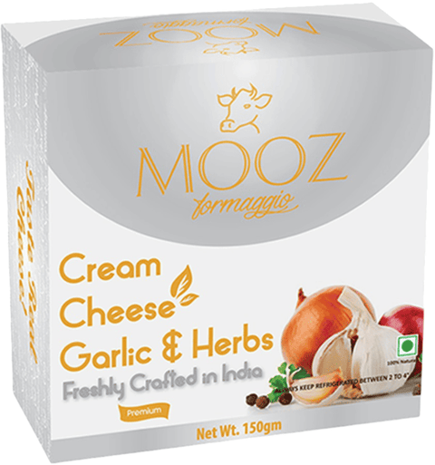 Mooz Cream Cheese Garlic & Herbs 150grams