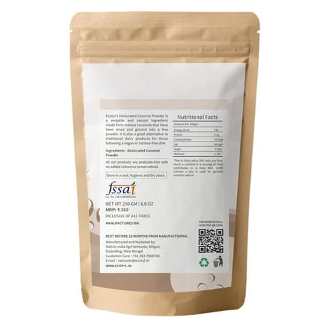 Ecotyl Desiccated Coconut Powder 250 grams