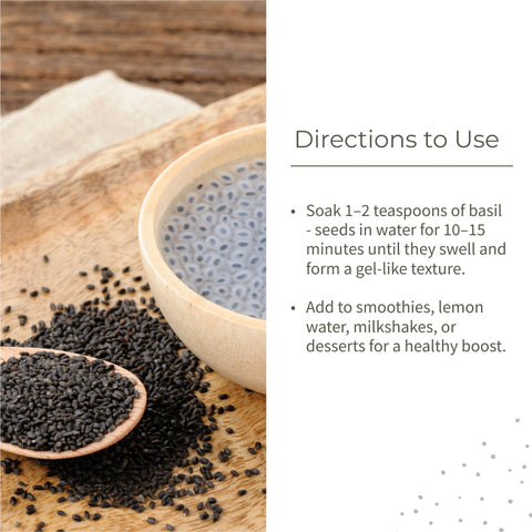 Ecotyl Basil Seeds | Sabja Seeds | Rich in Omega-3 & Fibre | Det200g