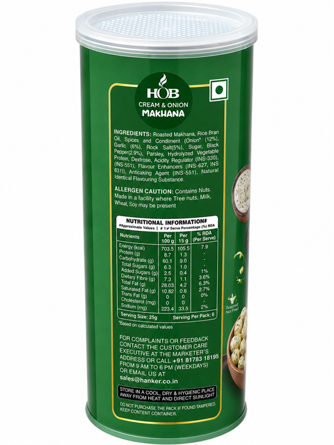 HOB Cream & Onion Makhana 60G