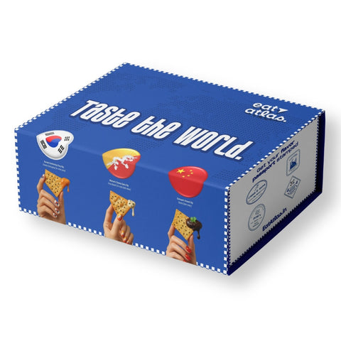 Global Flavors Premium Hamper- Bhutan, Korea, China Dip (200 gms each) with Lavash Chips (85 gms) & Passport