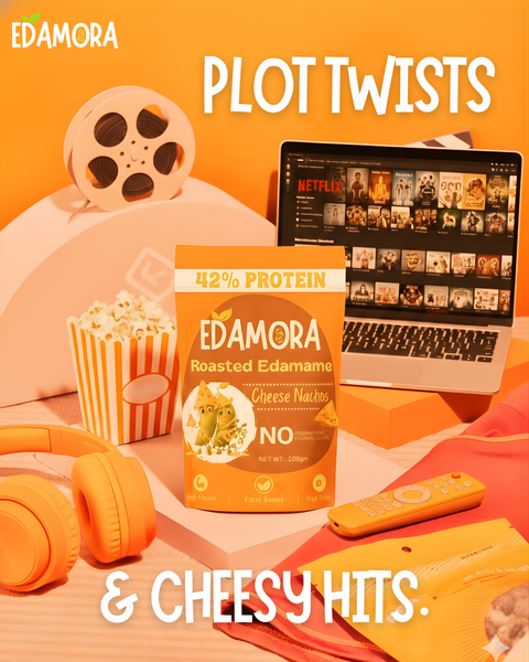 Roasted Edamame - Cheese Nachos