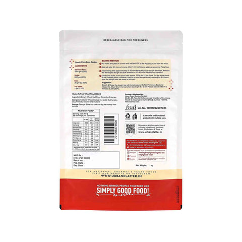 Urban Platter Italian Style '00' Pizza Flour, 1kg (Extra Fine Wheat Flour | Perfect for Neapolitan Pizza, Focaccia & Artisan Bread)
