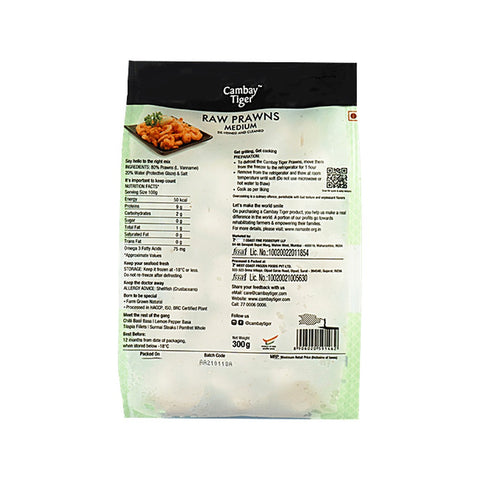 Cambay Tiger Prawns - DVC Medium 300g