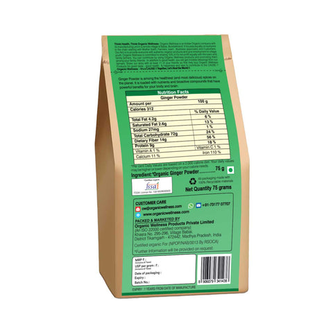 Organic Wellness Ginger Powder 75 grams