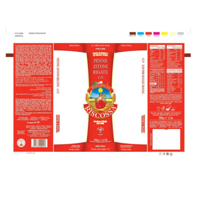 Riscossa Penne Zitoni Rigate Pasta 500g