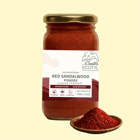 Ecotyl Red Sandalwood Powder | Natural Skin Brightener | Anti-Acne| Ayurvedic Skincare |100g