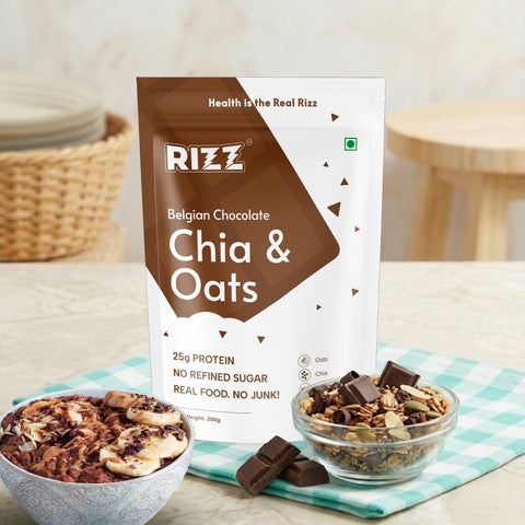 Belgian Chocolate Chia and Oats (Sweetened with Coconut Sugar)