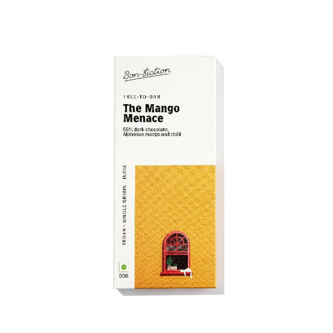 The Mango Menace - 55% Dark Alphonso Mango Chilli Chocolate Net Weight: 55gms