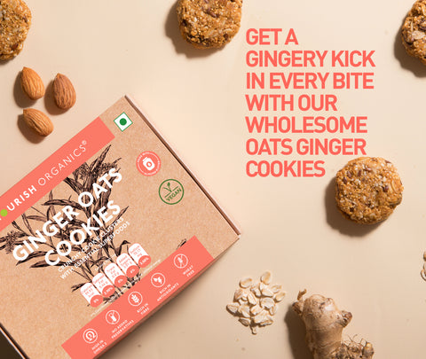 Nourish Organics Ginger Oats Cookies 120grams