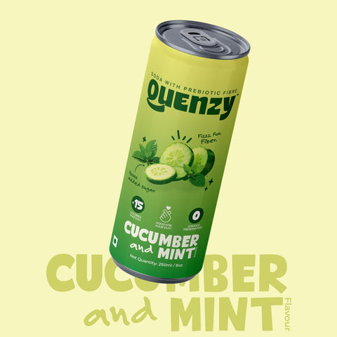 Quenzy Cucumber mint Prebiotic soda (Pack of 3)