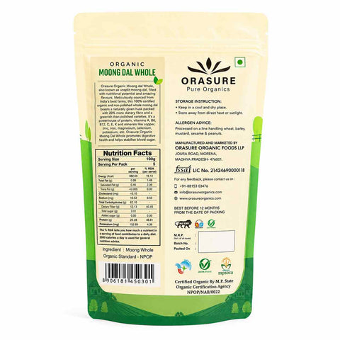 Orasure Organics Moong Whole