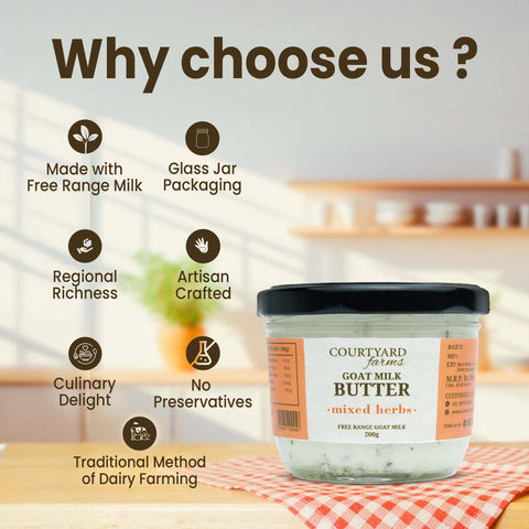 Goat Milk Butter - Mixed  Herbs (Delivered Separately Next Day)