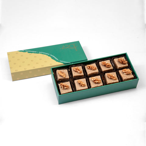 Tenner 10 Pc Walnut Barfi Box (Delivered Separately Next Day)