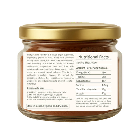 Ecotyl Cacao Powder | Rich in Antioxidants | Boosts Energy | 150g